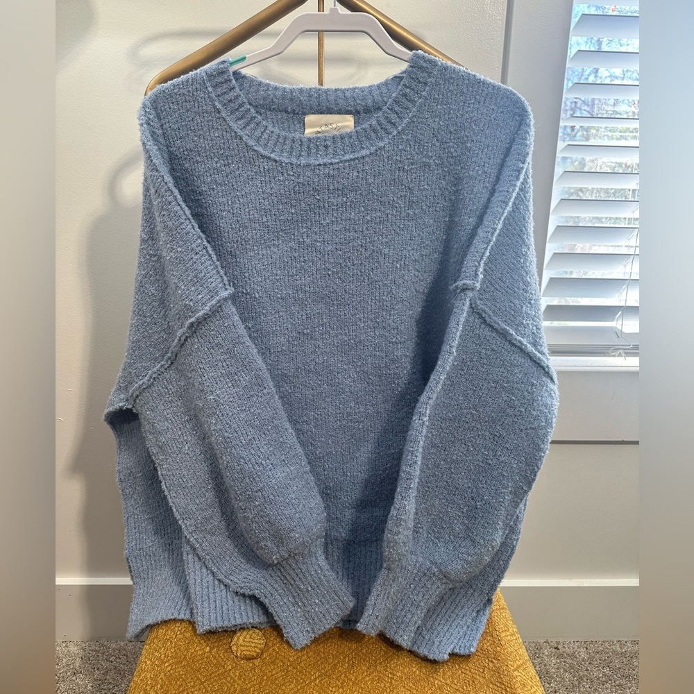 Fantastic Fawn Powder Blue Oversized Chunky Sweater Size Medium NWOT